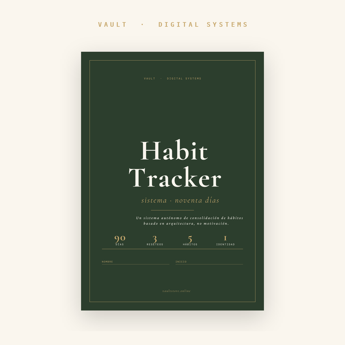 Habit Tracker · Sistema 90 Días | VAULT